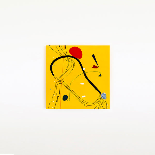 Yellow Canvas of Harmony on Canvas Wall Art, Modern Abstract Original Painting in Oil and Mixed Media | Libera (36"x36")