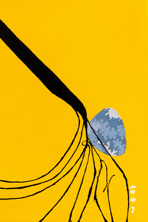 Yellow Canvas of Harmony on Canvas Wall Art, Modern Abstract Original Painting in Oil and Mixed Media | Libera (36"x36")