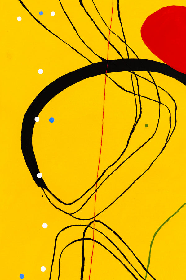 Yellow Canvas of Harmony on Canvas Wall Art, Modern Abstract Original Painting in Oil and Mixed Media | Libera (36"x36")