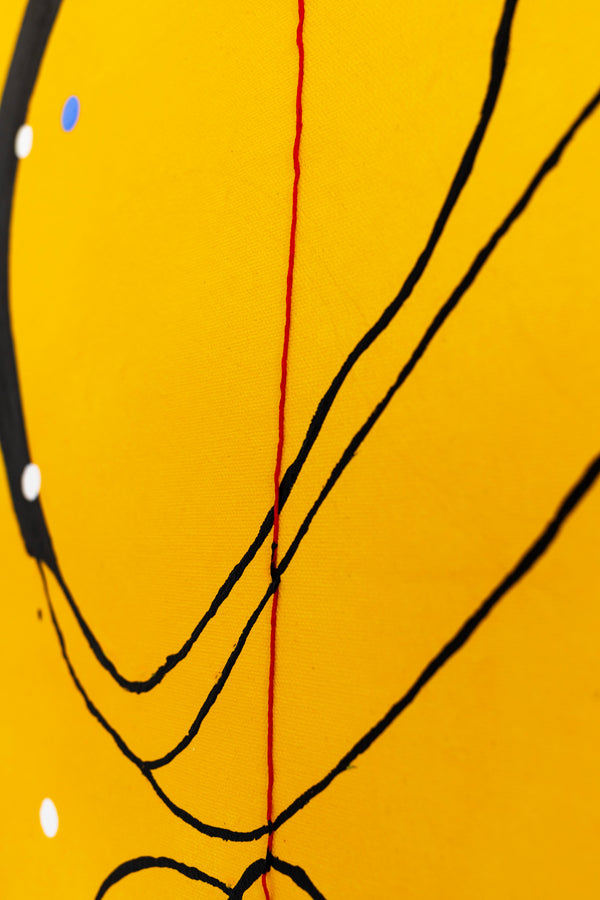 Yellow Canvas of Harmony on Canvas Wall Art, Modern Abstract Original Painting in Oil and Mixed Media | Libera (36"x36")