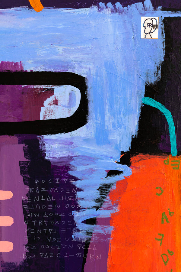 Lively and Playful Abstract Painting Original, Purple and Turquoise Theme Modern Canvas Wall Art | Lila Traum (40"x40")