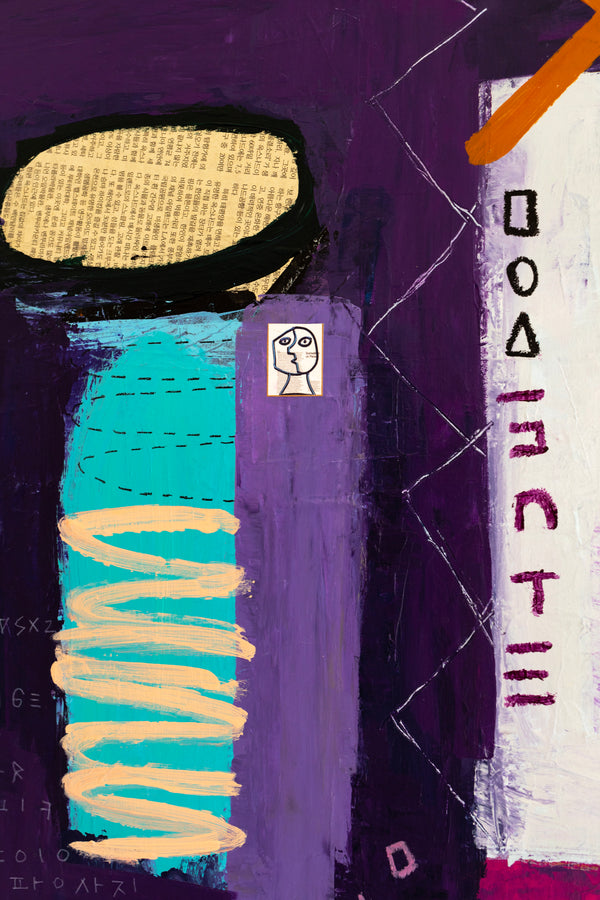 Lively and Playful Abstract Painting Original, Purple and Turquoise Theme Modern Canvas Wall Art | Lila Traum (40"x40")