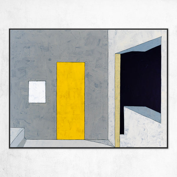 Geometric Minimalist in Abstract Acrylic Painting, Contemporary Simple Original Modern Canvas Wall Art | Limina