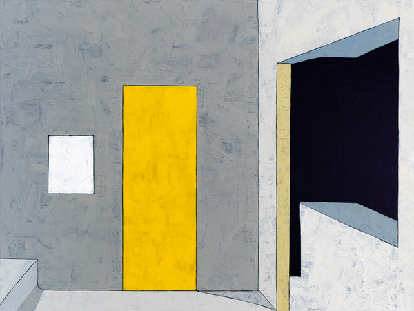 Geometric Minimalist in Abstract Acrylic Painting, Contemporary Simple Original Modern Canvas Wall Art | Limina