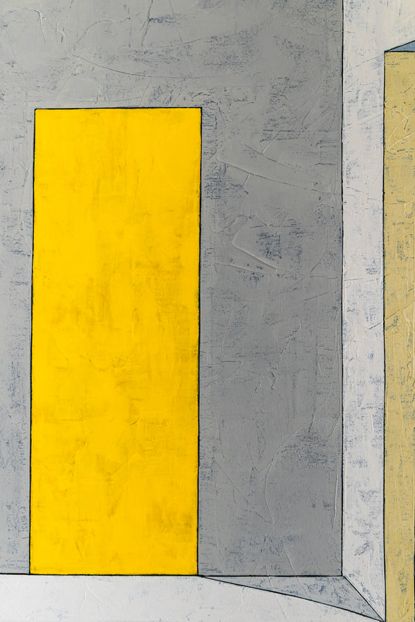 Geometric Minimalist in Abstract Acrylic Painting, Contemporary Simple Original Modern Canvas Wall Art | Limina