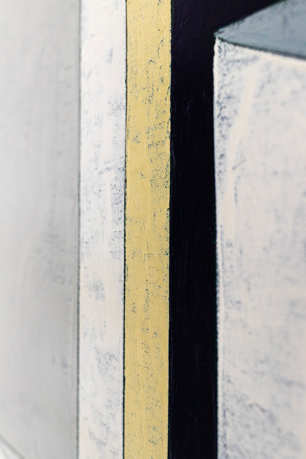 Geometric Minimalist in Abstract Acrylic Painting, Contemporary Simple Original Modern Canvas Wall Art | Limina
