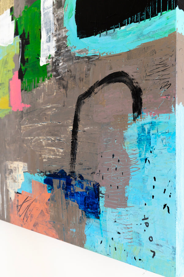 Creative Abstract Colorful Painting, A Bold Contemporary Expressionism Wall Art | Belle II (48"x48")