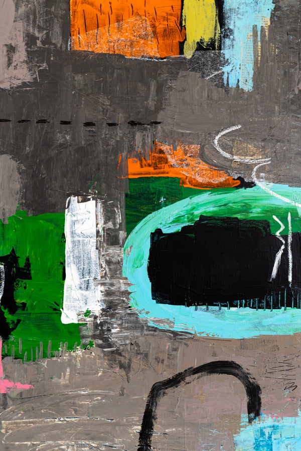 Creative Abstract Colorful Painting, A Bold Contemporary Expressionism Wall Art | Belle II (48"x48")