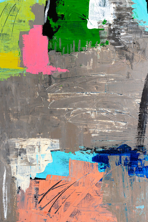 Creative Abstract Colorful Painting, A Bold Contemporary Expressionism Wall Art | Belle II (48"x48")