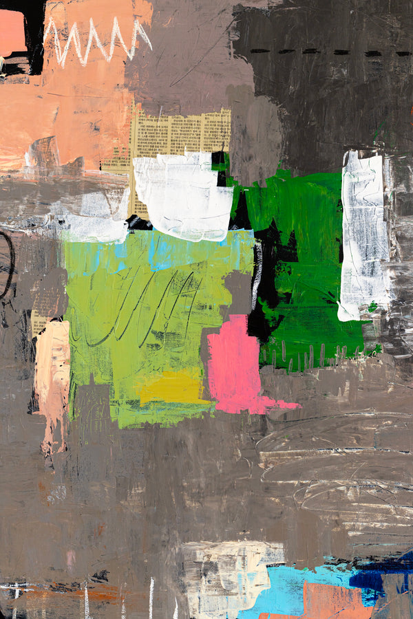 Creative Abstract Colorful Painting, A Bold Contemporary Expressionism Wall Art | Belle II (48"x48")