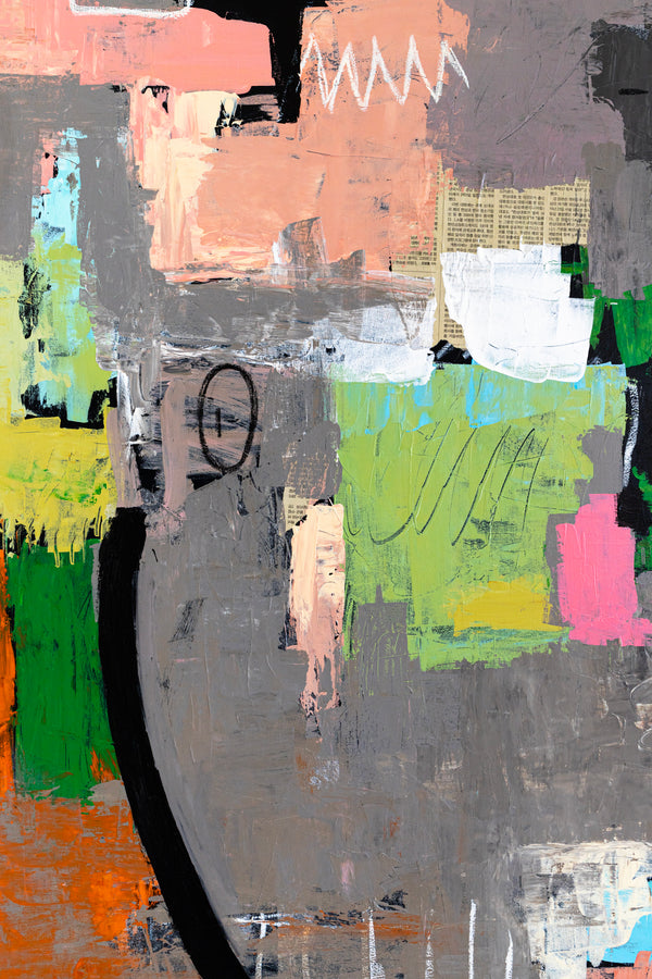 Creative Abstract Colorful Painting, A Bold Contemporary Expressionism Wall Art | Belle II (48"x48")