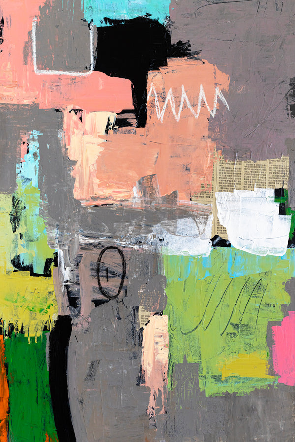 Creative Abstract Colorful Painting, A Bold Contemporary Expressionism Wall Art | Belle II (48"x48")