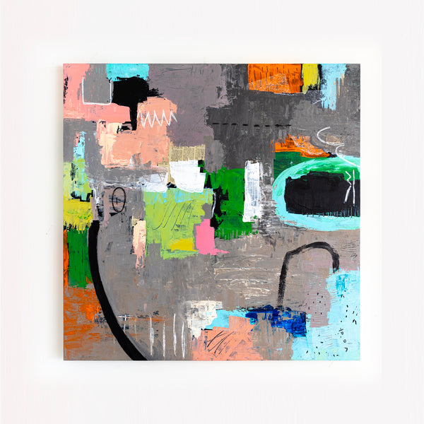 Creative Abstract Colorful Painting, A Bold Contemporary Expressionism Wall Art | Belle II (48"x48")