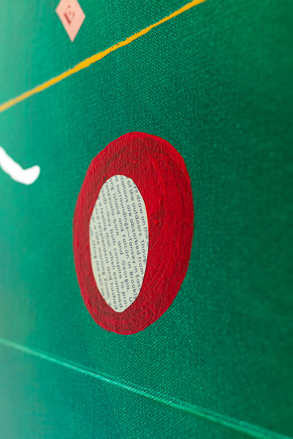 Acrylic & Oil in Green Abstract Original Painting, Modern Canvas Wall Art with Minimal Objects | Lusio (30"x40")