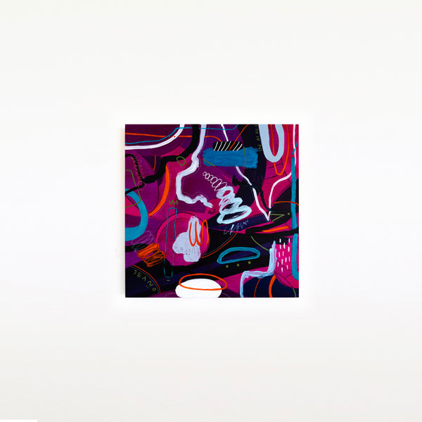 Original Abstract Colorful Painting Unique Modern Canvas Wall Art | Magenta Pop (36"x36")