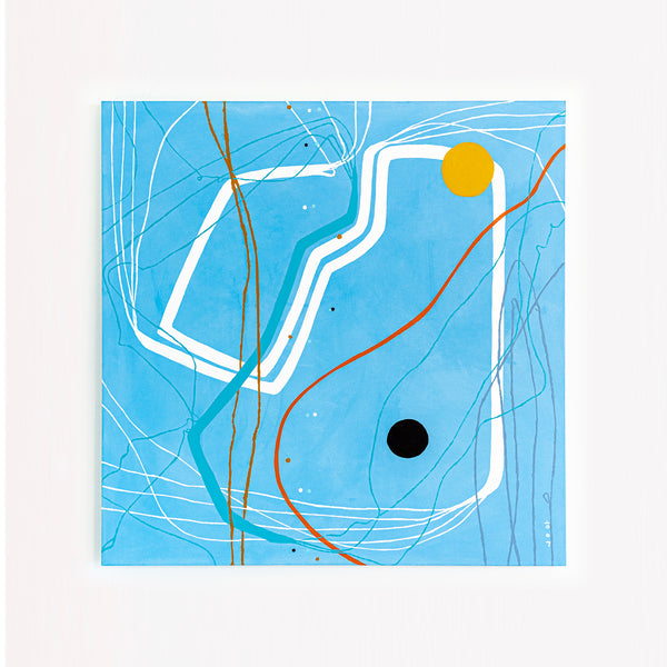 Sky Blue Oasis of Calm, Modern Abstract Oil & Acrylic Painting, Canvas Wall Art in Contemporary Style | Mare (48"x48")