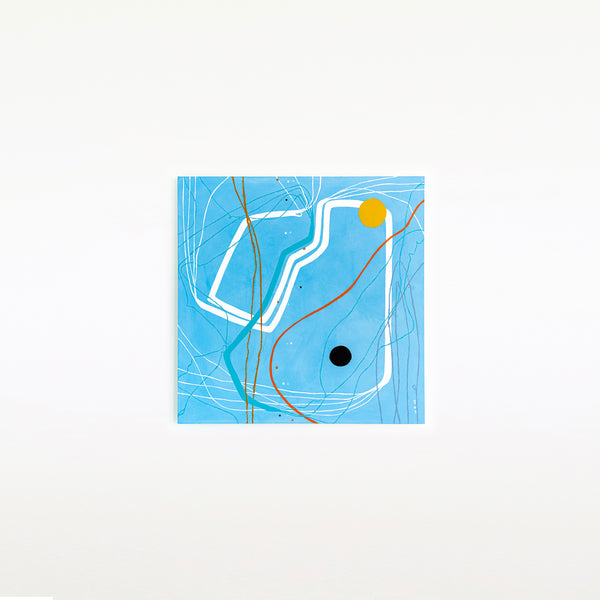 Sky Blue Oasis of Calm, Modern Abstract Oil & Acrylic Painting, Canvas Wall Art in Contemporary Style | Mare (48"x48")