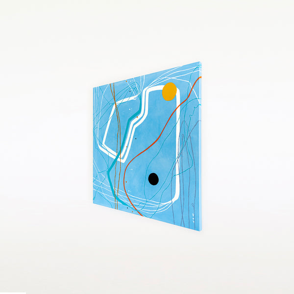 Sky Blue Oasis of Calm, Modern Abstract Oil & Acrylic Painting, Canvas Wall Art in Contemporary Style | Mare (48"x48")