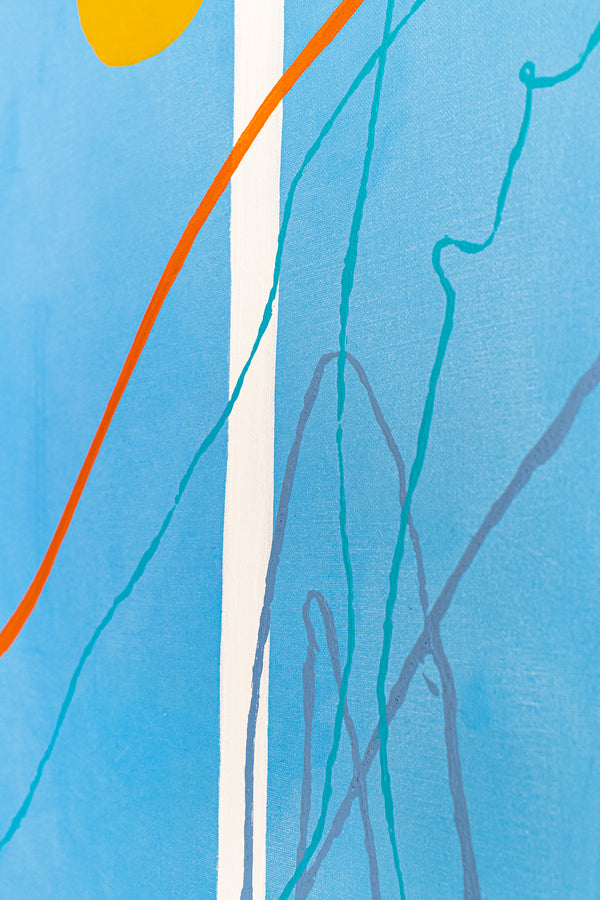 Sky Blue Oasis of Calm, Modern Abstract Oil & Acrylic Painting, Canvas Wall Art in Contemporary Style | Mare (48"x48")