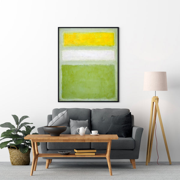 Original Abstract Painting of Rothko-Inspired, Large Modern Canvas Wall Art in Conveying Warmth and Peace | Meadow
