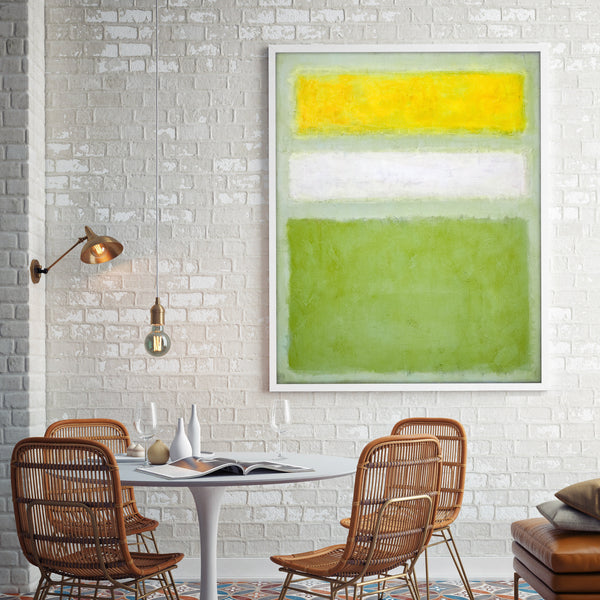 Original Abstract Painting of Rothko-Inspired, Large Modern Canvas Wall Art in Conveying Warmth and Peace | Meadow