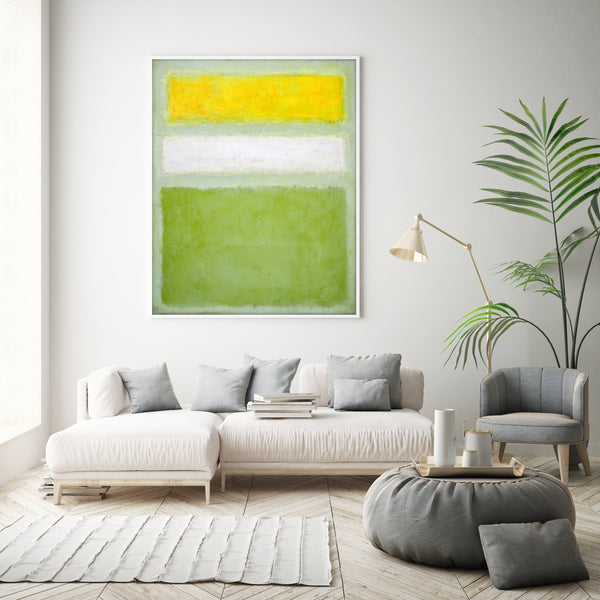 Original Abstract Painting of Rothko-Inspired, Large Modern Canvas Wall Art in Conveying Warmth and Peace | Meadow
