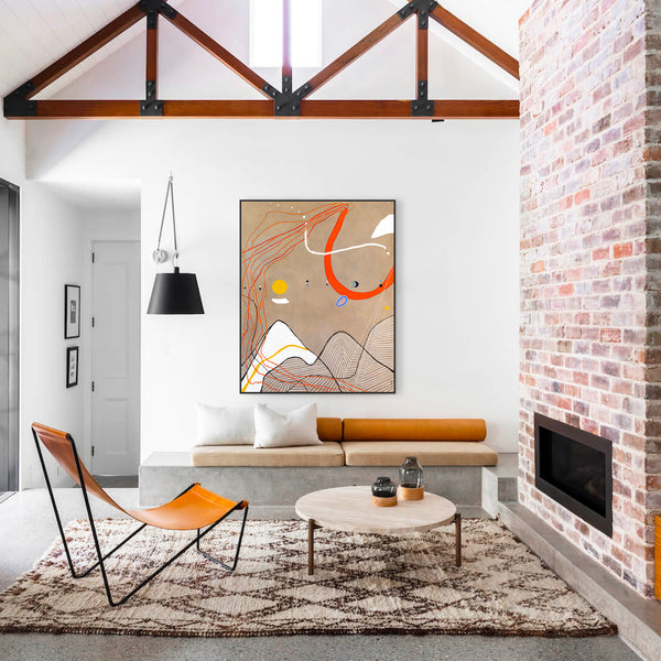 Minimal Abstract Original Painting, Extra Large Canvas Wall Art Fusing Acrylic & Oil Paint | Melody of the wind (48"x60")