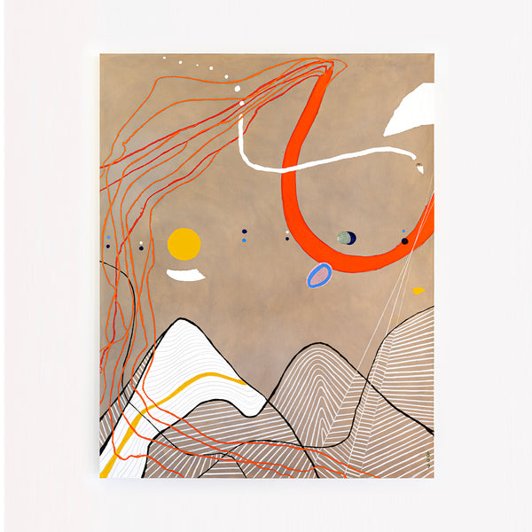 Minimal Abstract Original Painting, Extra Large Canvas Wall Art Fusing Acrylic & Oil Paint | Melody of the wind (48"x60")