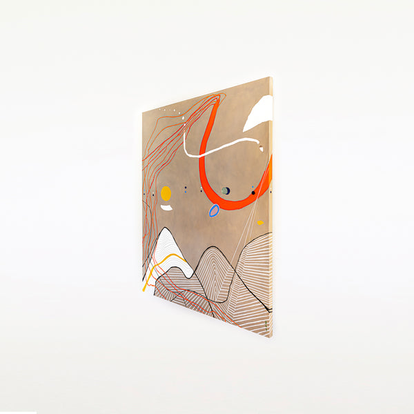 Minimal Abstract Original Painting, Extra Large Canvas Wall Art Fusing Acrylic & Oil Paint | Melody of the wind (48"x60")