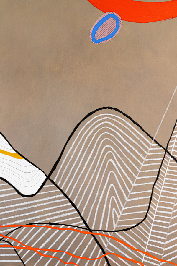 Minimal Abstract Original Painting, Extra Large Canvas Wall Art Fusing Acrylic & Oil Paint | Melody of the wind (48"x60")
