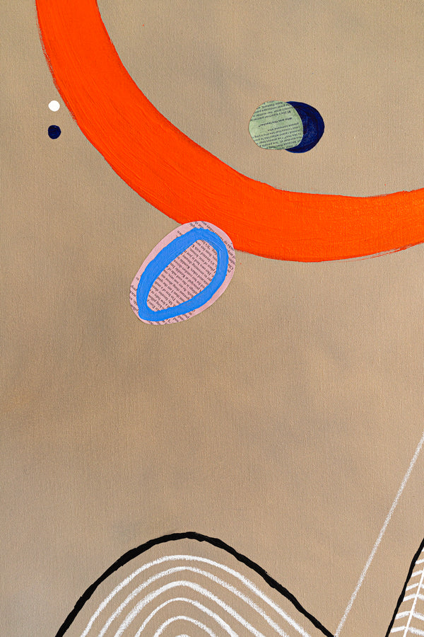 Minimal Abstract Original Painting, Extra Large Canvas Wall Art Fusing Acrylic & Oil Paint | Melody of the wind (48"x60")