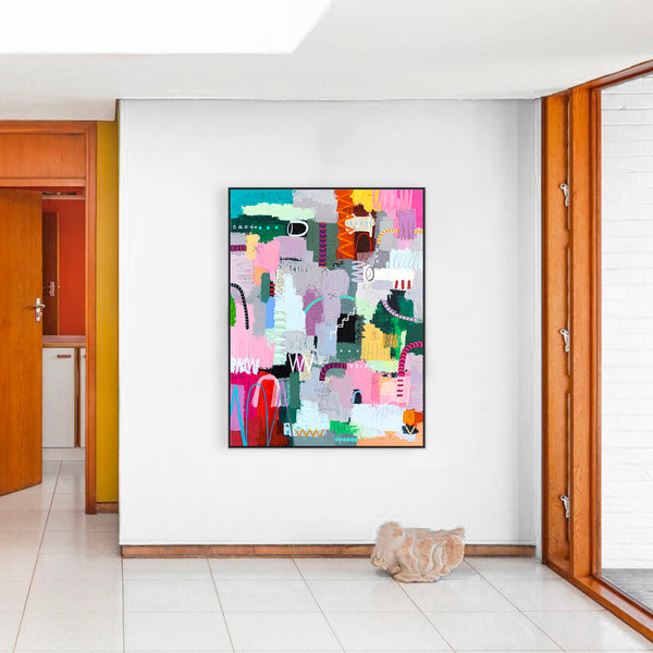 Abstract Modern Expressionism Painting, Celebrating Light Colors & Bold Compositions Canvas Art | Memoria (36"x48")