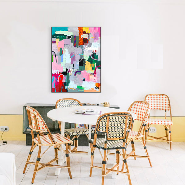 Abstract Modern Expressionism Painting, Celebrating Light Colors & Bold Compositions Canvas Art | Memoria (36"x48")