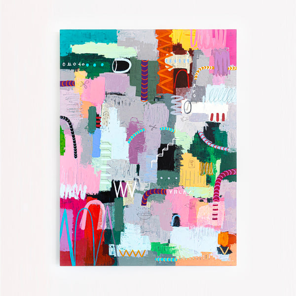 Abstract Modern Expressionism Painting, Celebrating Light Colors & Bold Compositions Canvas Art | Memoria (36"x48")