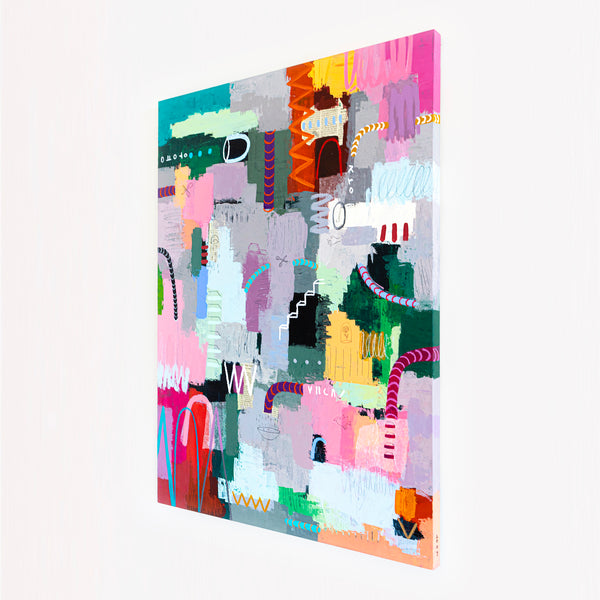 Abstract Modern Expressionism Painting, Celebrating Light Colors & Bold Compositions Canvas Art | Memoria (36"x48")