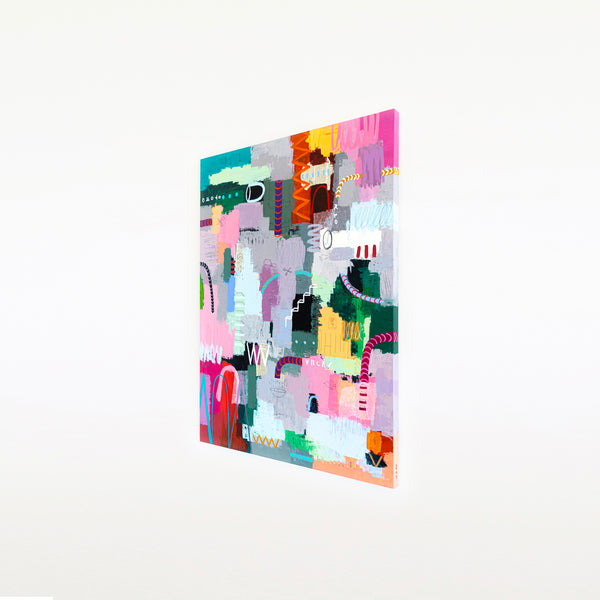 Abstract Modern Expressionism Painting, Celebrating Light Colors & Bold Compositions Canvas Art | Memoria (36"x48")