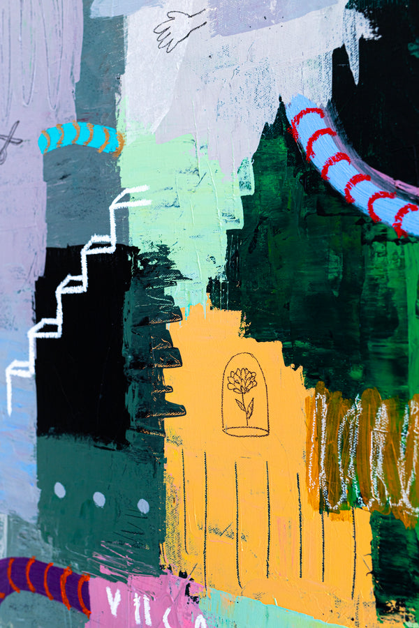 Abstract Modern Expressionism Painting, Celebrating Light Colors & Bold Compositions Canvas Art | Memoria (36"x48")