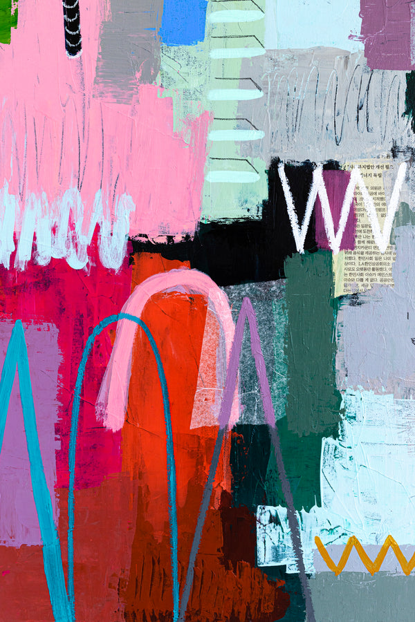 Abstract Modern Expressionism Painting, Celebrating Light Colors & Bold Compositions Canvas Art | Memoria (36"x48")