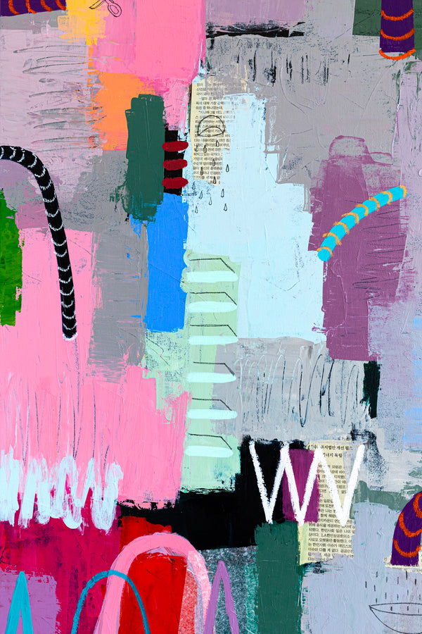 Abstract Modern Expressionism Painting, Celebrating Light Colors & Bold Compositions Canvas Art | Memoria (36"x48")