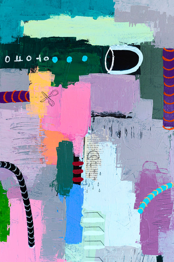 Abstract Modern Expressionism Painting, Celebrating Light Colors & Bold Compositions Canvas Art | Memoria (36"x48")