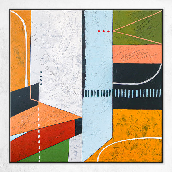 Large Original Geometric Abstract painting, Modern Canvas Wall Art for Exploration of Time & Space | Metaphysics