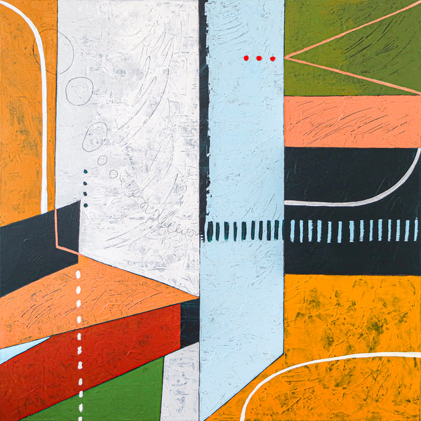 Large Original Geometric Abstract painting, Modern Canvas Wall Art for Exploration of Time & Space | Metaphysics