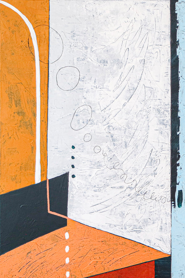 Large Original Geometric Abstract painting, Modern Canvas Wall Art for Exploration of Time & Space | Metaphysics