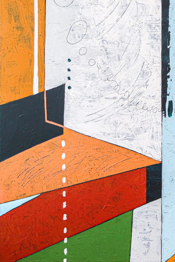 Large Original Geometric Abstract painting, Modern Canvas Wall Art for Exploration of Time & Space | Metaphysics