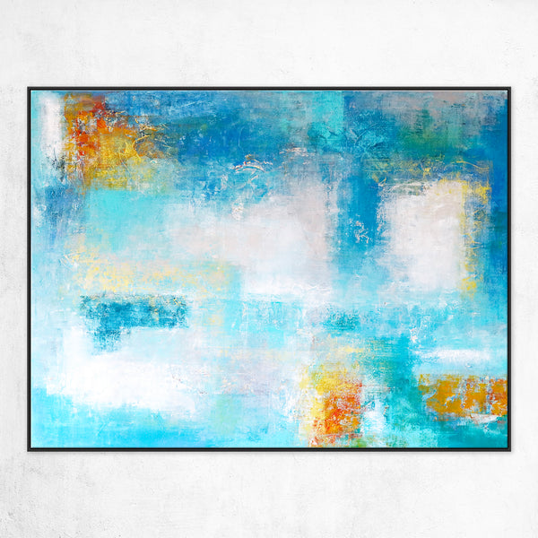 Contemporary Original Abstract Painting in Acrylic, Large Modern Canvas Wall art of Colorful Brush Strokes | Misty