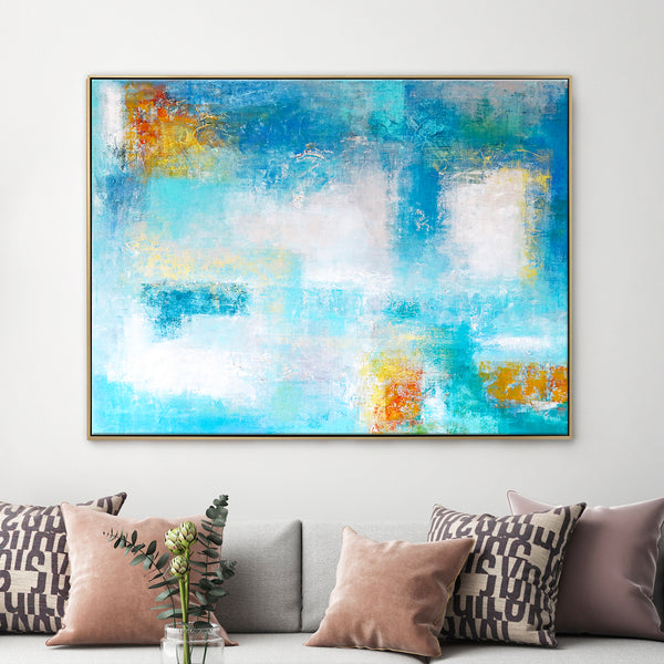 Contemporary Original Abstract Painting in Acrylic, Large Modern Canvas Wall art of Colorful Brush Strokes | Misty
