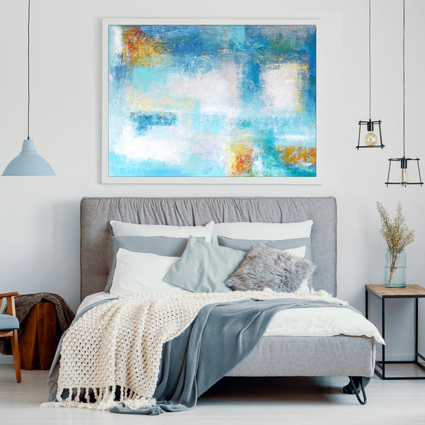 Contemporary Original Abstract Painting in Acrylic, Large Modern Canvas Wall art of Colorful Brush Strokes | Misty