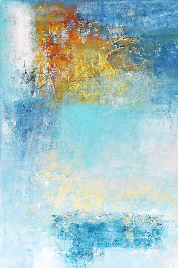 Contemporary Original Abstract Painting in Acrylic, Large Modern Canvas Wall art of Colorful Brush Strokes | Misty