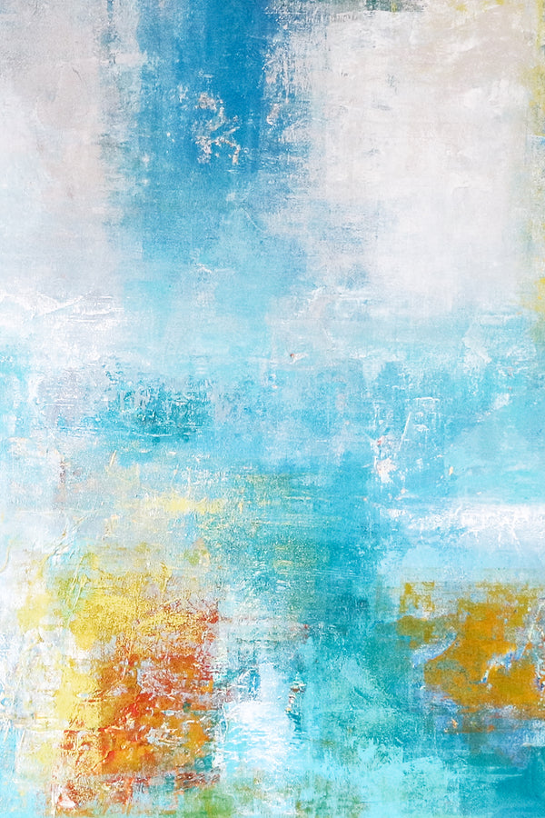 Contemporary Original Abstract Painting in Acrylic, Large Modern Canvas Wall art of Colorful Brush Strokes | Misty