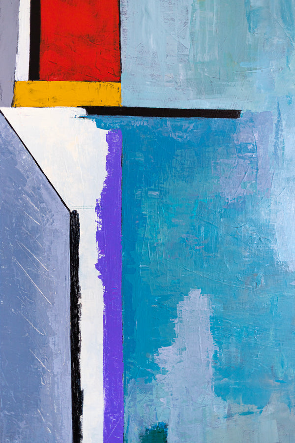 Large Geometric Original Abstract Painting in Acrylic, Large Contemporary Modern Canvas Wall Art | Modern Somber